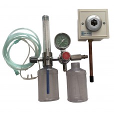 Y-001RM Medica Oxygen Humidifier with Flow Meter, Pressure Gauge, and Oxygen Outle